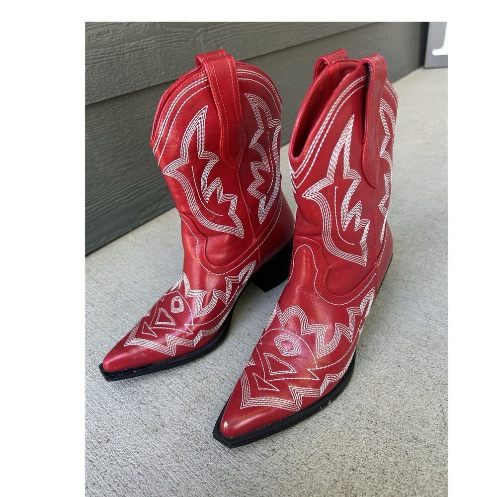 Red Western Cowboy Cowgirl Boots Women's Size 6